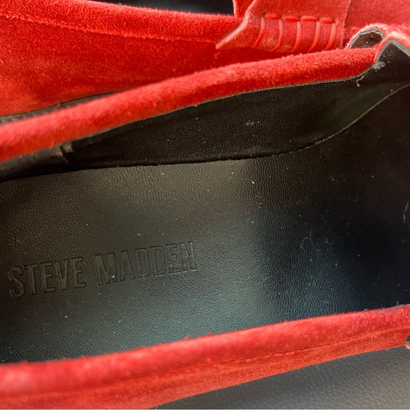 Steve Madden Vibrant Red Suede Loafers - Picture 9 of 9